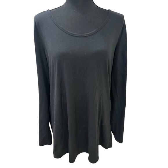 Lolë Black Long Sleeve Cut-Out Back Tunic Top - XL - Picture 2 of 7